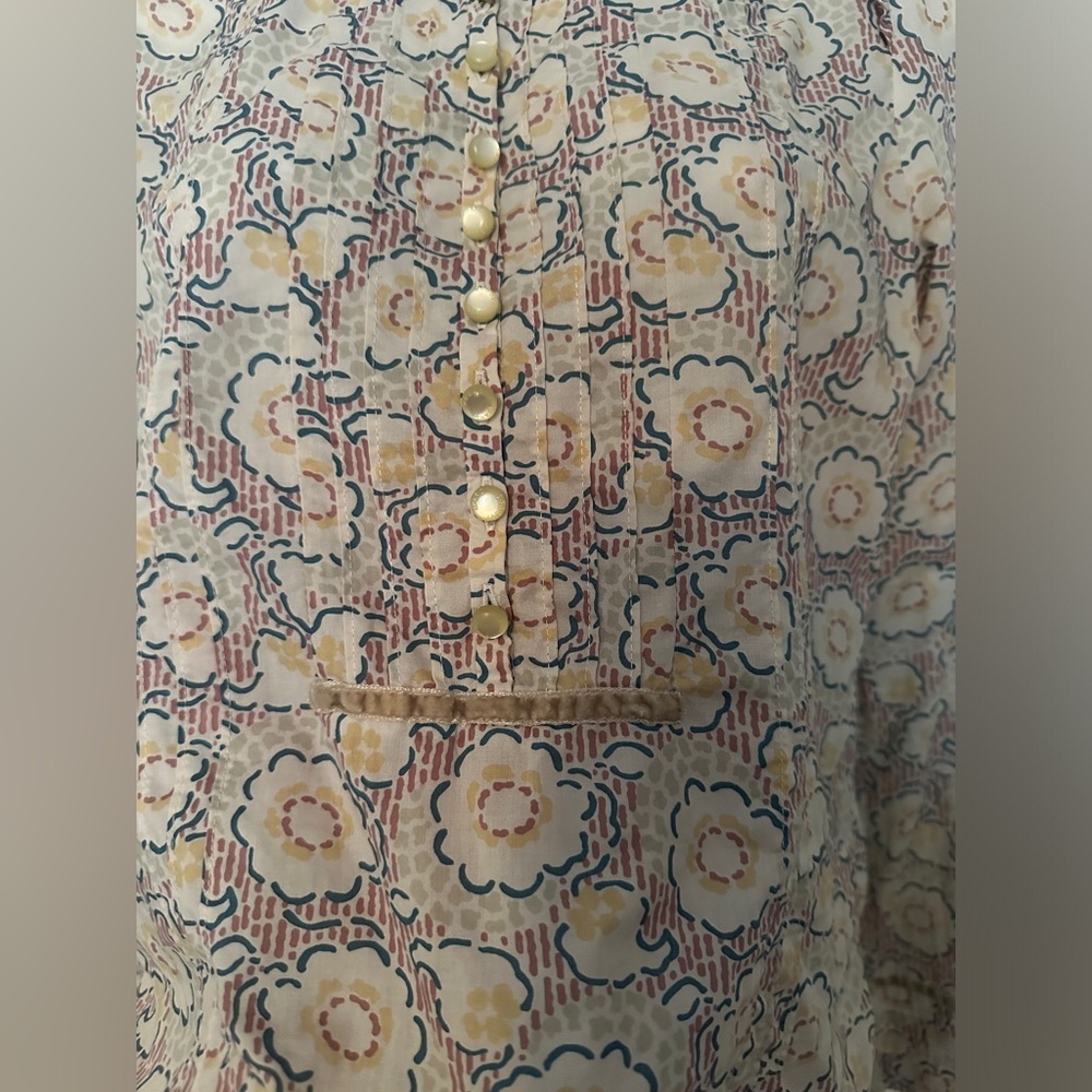 Marc Jacobs floral cotton blouse long sleeve size 4. Tunic - Picture 8 of 15